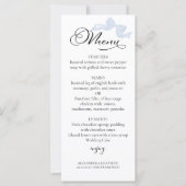 Menus Mariage aquarelle | Blue Bow Calligraphy (Devant)