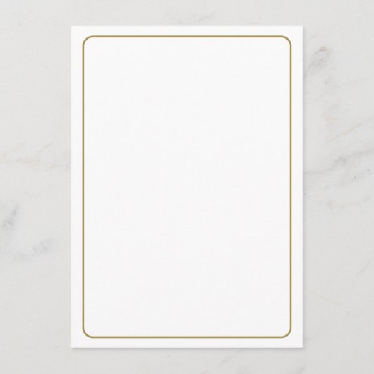 Menus Mariage blanc et or élégant (Dos)