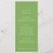 Menus mariage blanc vert pour le coeur de mélèze (Dos)