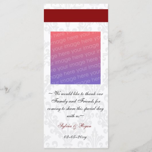 Menus mariage damassé (Dos)