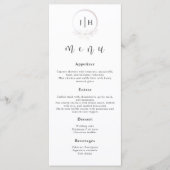 Menus Mariage noir et blanc minimes de Bohême (Devant)