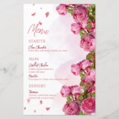 Menus Mariage rose Elegant (Devant)