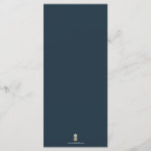 Menus mariage Simple Monogram Crest Blue (Dos)