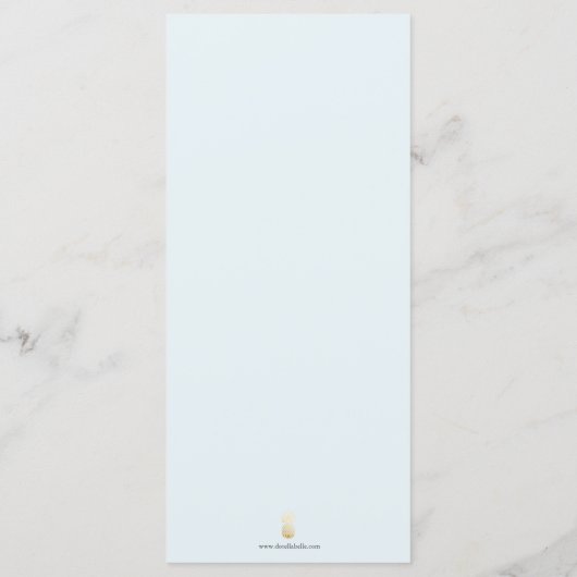 Menus mariage Simple Monogram Crest Blue (Dos)