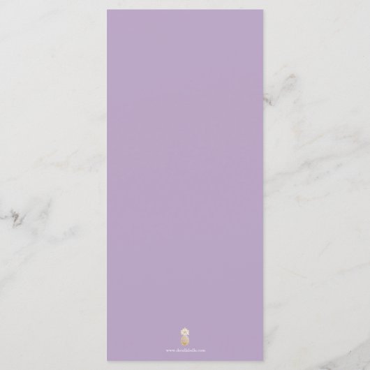 Menus mariage Simple Monogram Crest Lilac (Dos)