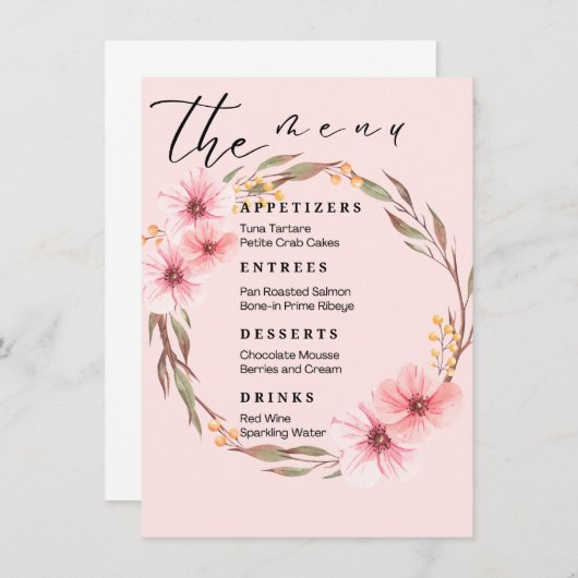 Menus mariages (Devant / Derrière)