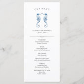 Menus mariages Aquarelle simple Hippocampe (Devant)