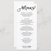 Menus Mariages modernes | Typographie rustique (No (Devant / Derrière)