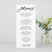 Menus Mariages modernes | Typographie rustique (No (Debout devant)