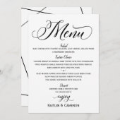 Menus mariages | Typographie moderne de luxe (Noir (Devant / Derrière)