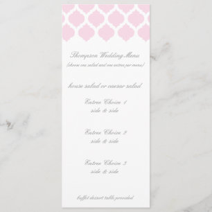 Menus marocains roses de mariage de motif