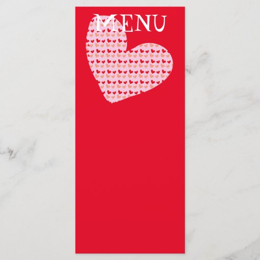 menus mini-coeur rose rouge (Devant)