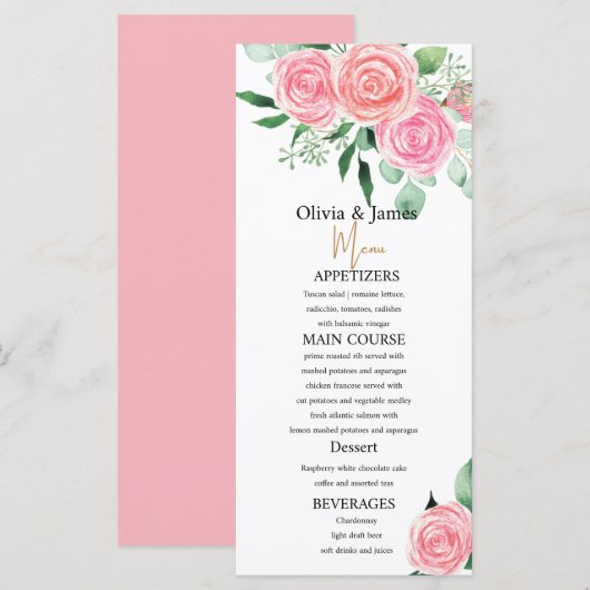 Menus roses et Mariages d'eucalyptus (Devant / Derrière)