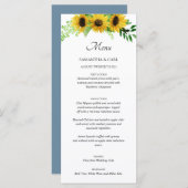 menus tournesols et bleu pâle (Devant / Derrière)