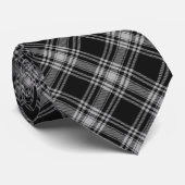 Menzies Black Scottish Tartan Pset Pattern Stropdas (Opgerold)