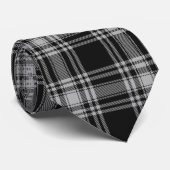 Menzies Black Scottish Tartan Pset Pattern Stropdas (Opgerold)