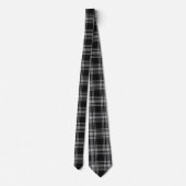 Menzies Black Scottish Tartan Pset Pattern Stropdas (Achterkant)