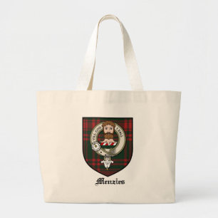 Menzies Clan Crest Badge Tartan Grote Tote Bag