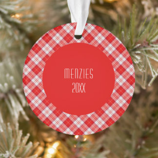 Menzies Red Clan Tartan Scottish Pset Ornament