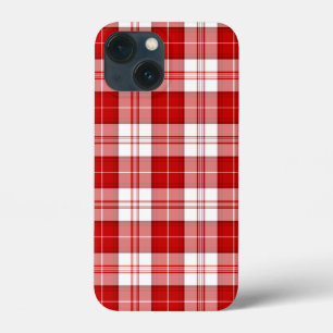 Menzies tartan red white plaid iPhone 13 mini hoesje