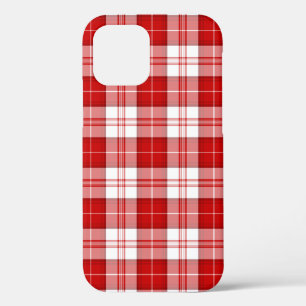 Menzies tartan red white plaid iPhone 12 hoesje