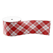 Menzies tartan red white plaid grosgrain lint (Spoel)