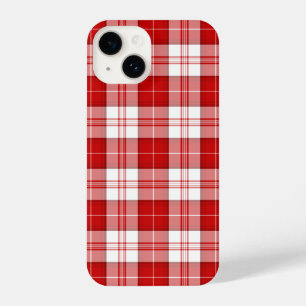 Menzies tartan red white plaid iPhone 14 hoesje