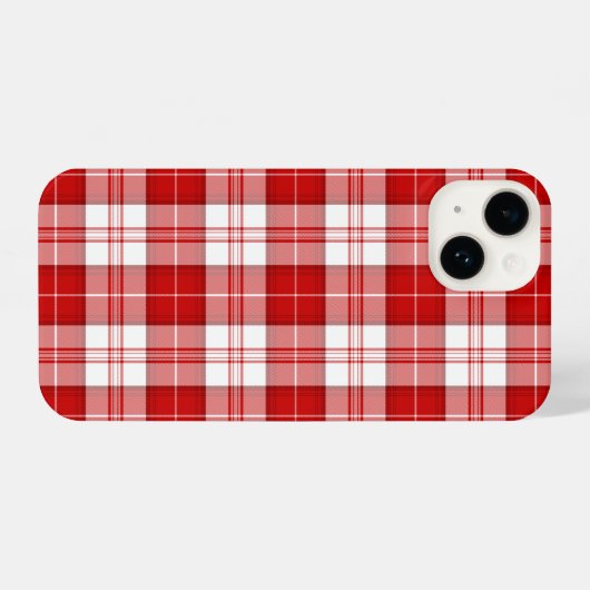 Menzies tartan red white plaid iPhone hoesje (Achterkant horizontaal)