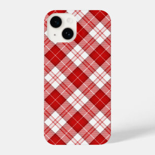 Menzies tartan red white plaid iPhone 14 hoesje
