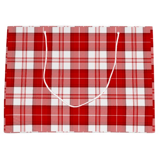 Menzies tartan red white plaid large cadeauzakje (Voorkant)