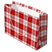 Menzies tartan red white plaid large cadeauzakje (Achterkant Gekanteld)