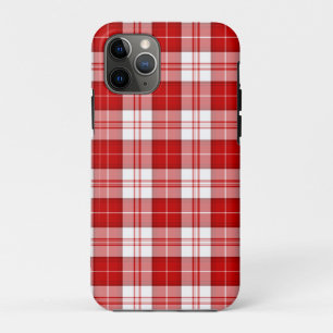 Menzies tartan rood wit geruit iPhone 11 pro hoesje