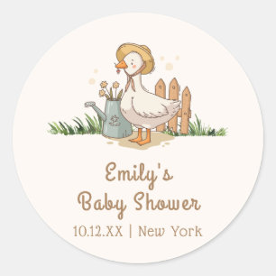 Meodow  Little Duckling Garden Baby shower Ronde Sticker