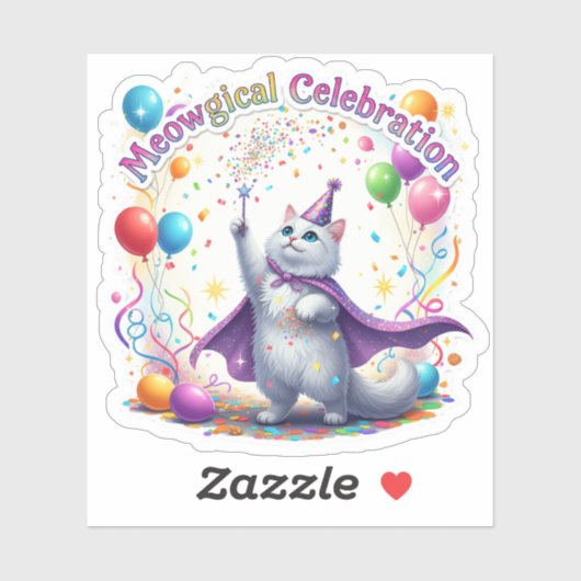 Meologisch feest - grillige kat sticker (Vel)
