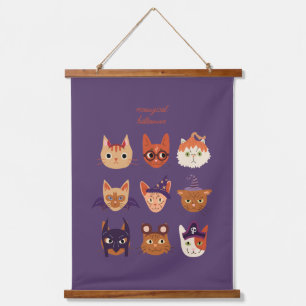 Meologisch Kattenkostuum in Halloween Hangend Wandkleed