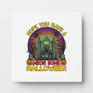 Meon Sommige Halloween Kerkhof Hek Monsters Pompoe Fotoplaat