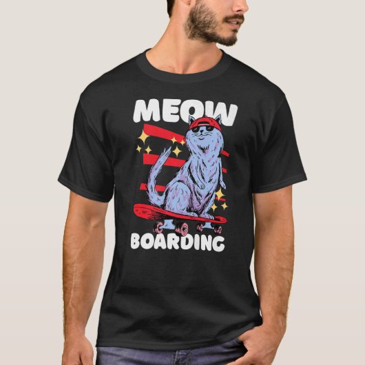 Meow boarding t-shirt (Voorkant)