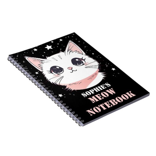 Meow Carnet avec chat mignon (Côté Droit)