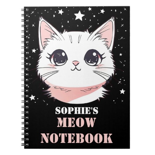 Meow Carnet avec chat mignon (Devant)