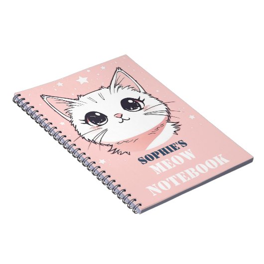 Meow Carnet avec chat mignon (Côté Droit)