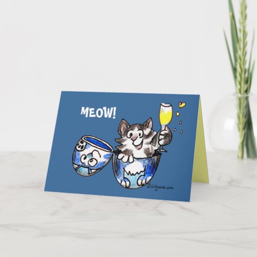 Meow ! Carte mignonne de chat (Devant)