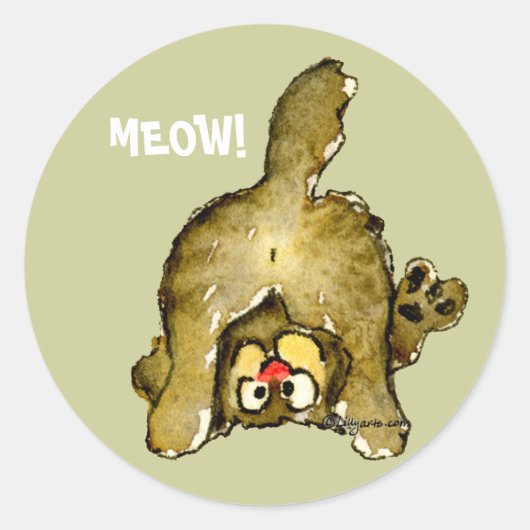 MEOW Cartoon Kat Stickers (Voorkant)
