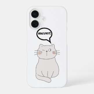 meow cat iPhone 16 hoesje