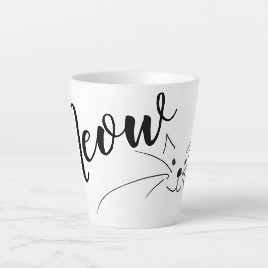 Meow Cat Latte Mok (Voorkant)