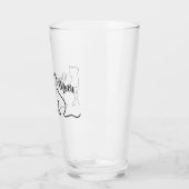 Meow Cat Line Art | Minimalistisch CAT-ontwerp Glas (Links)