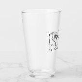 Meow Cat Line Art | Minimalistisch CAT-ontwerp Glas (Rechts)