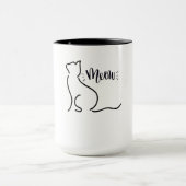 Meow Cat Line Art | Minimalistisch CAT-ontwerp Mok (Midden)