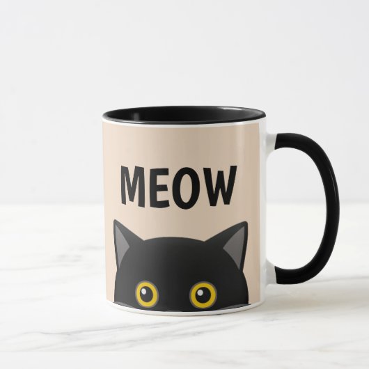 MEOW CAT PEEKING CAFÉ MUGS (Droite)