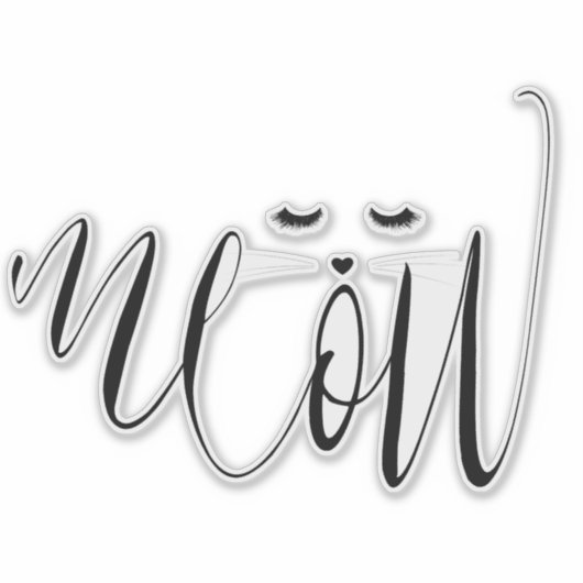 Meow Cat Sticker (Voorkant)