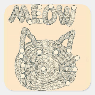 MEOW Cat Vierkante Sticker